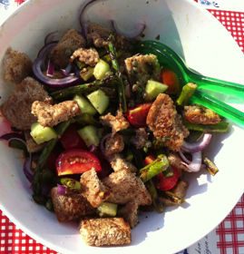 Salade met groene asperges