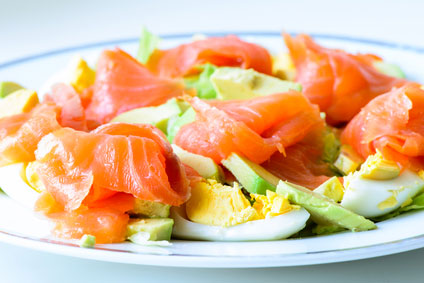 Salade met zalm en ei