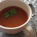 Soep van gegrilde tomaten