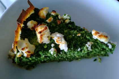 Spinazie quiche met speltbodem