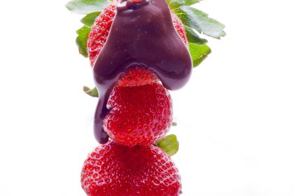 aardbeien met chocolade