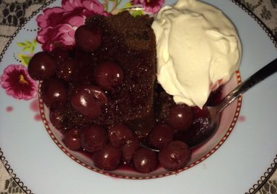 chocolade taart met kersen en mascarpone