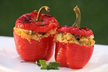Gevulde paprika's met couscous voor op de bbq