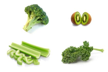 Ingrediënten groene shake voor spijsvertering