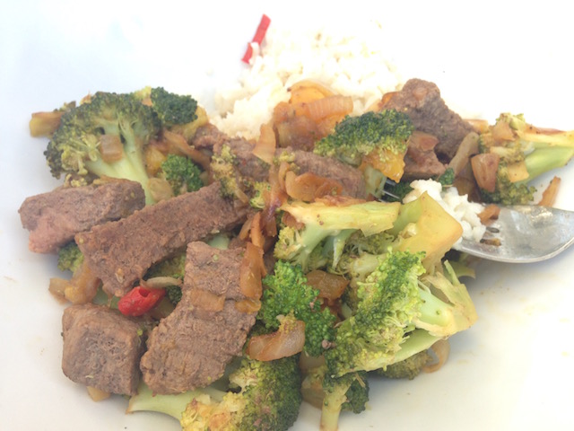 Biefstuk met broccoli en rijst