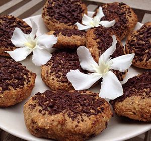 heerlijke gezonde veganistische koeken met chocolade