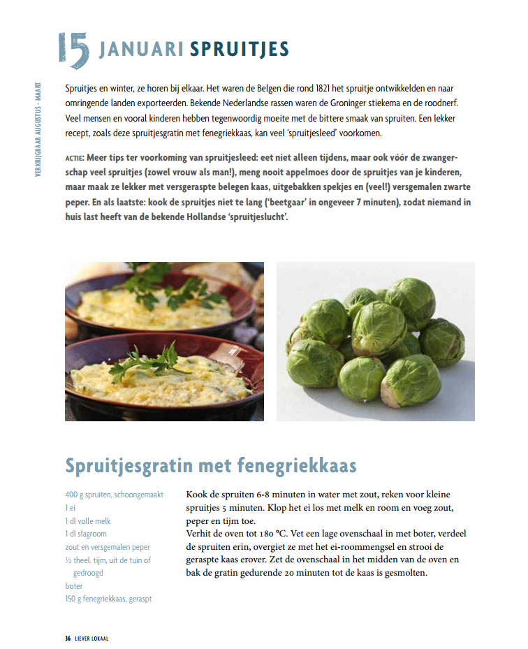 Heerlijk recept met spruitjes in het Gouden Kookboek 2015