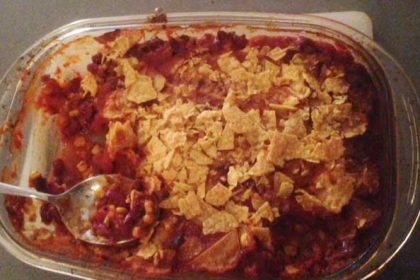 Vegetarische ovenschotel, chili sin carne
