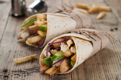 Wraps met kip ui en aardappel