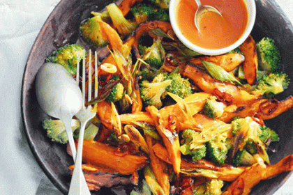 broccoli met zoete aardappelen