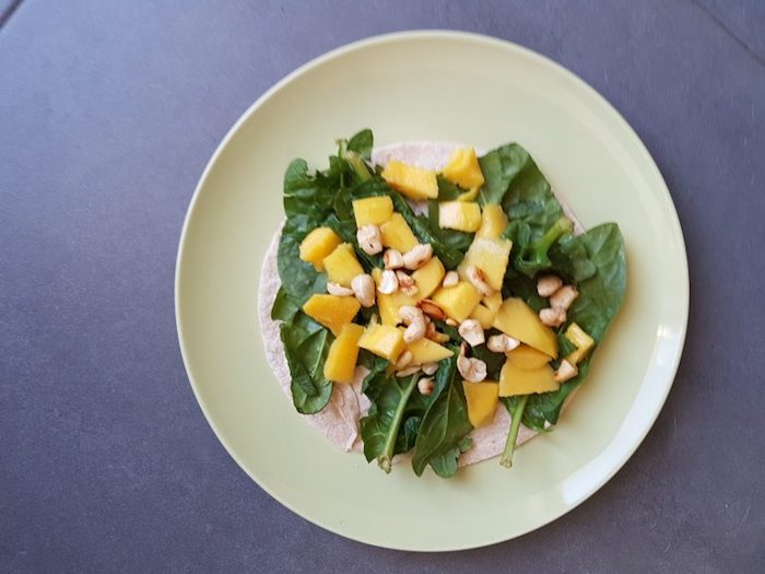 vegan recept volkoren wrap met mango