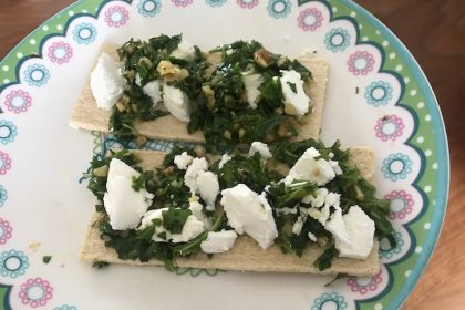 cracker rucola pesto walnoten DYI