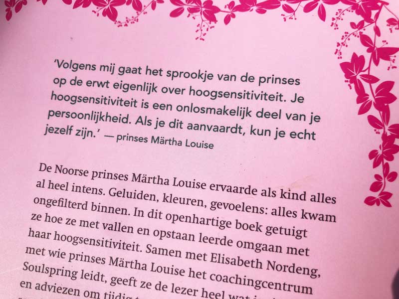 Achterkant boek Prinses Märtha Louise en Elisabeth Nordeng over hooggevoeligheid