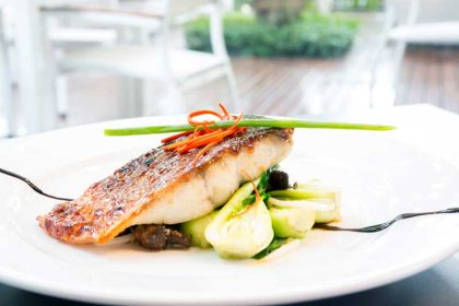 Recept kabeljauw met zoete aardappel, paddenstoelen en prei