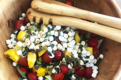 Recept voor superlekkere salade met gegrilde groenten en geitenkaas.