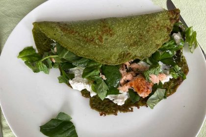Recept glutenvrije spinaziepannenkoeken met zalm