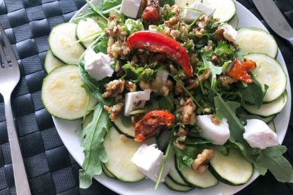 Recept courgette carpaccio met walnoten en geitenkaas