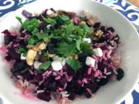 Recept lunchsalade met bietjes en rijst. Makkelijk en goed vullend!