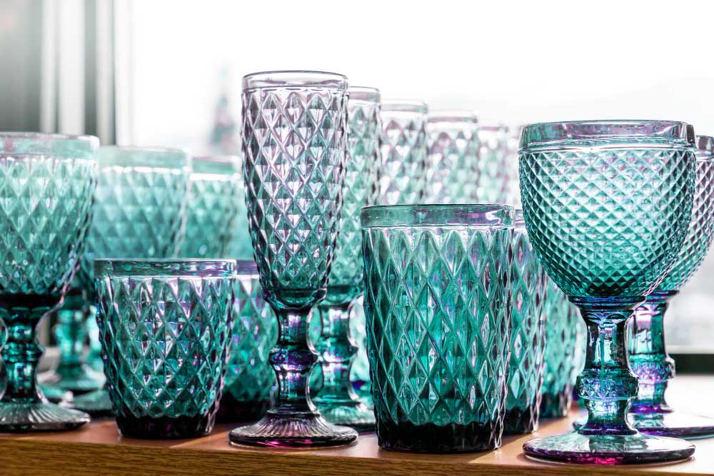 Mooie glazen, combineer diverse soorten glaswerk.