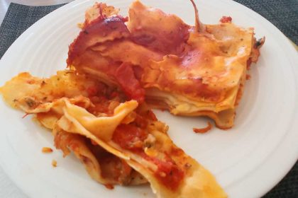 Recept voor een eenvoudige lasagne.
