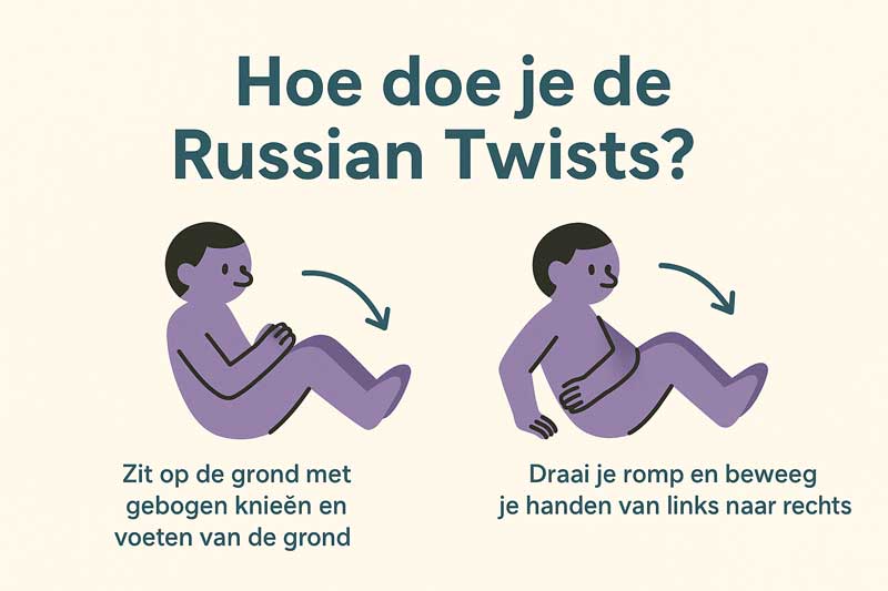 Uitleg Russian Twist oefening (goed tegen buikvet)