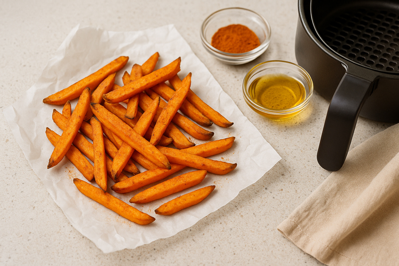 Zoete aardappel frietjes