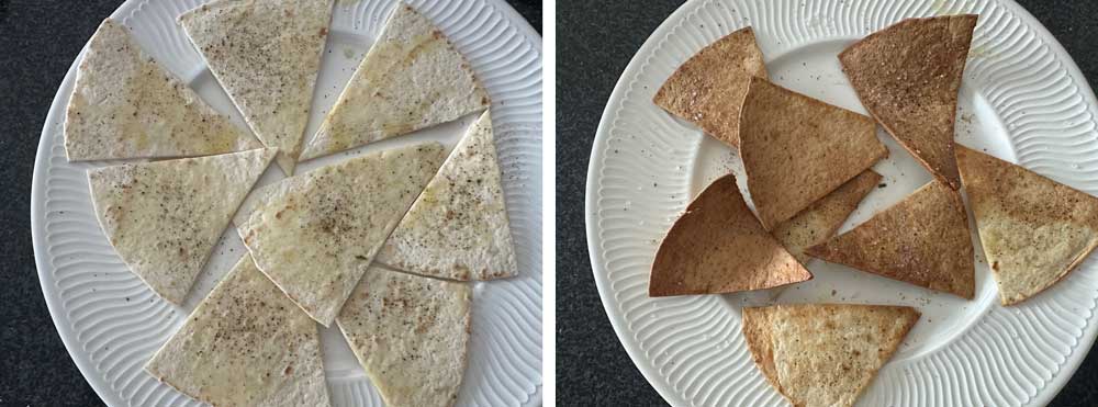 Crackers maken van tortillawraps in de airfryer