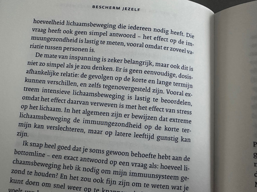 Boekfragment Bescherm jezelf, over beweging en je immuunsysteem