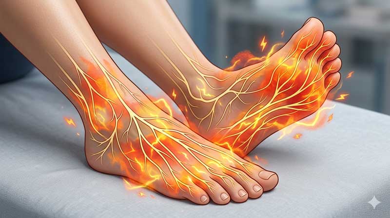 Brandende pijn in voeten en handen door dunnevezelneuropathie