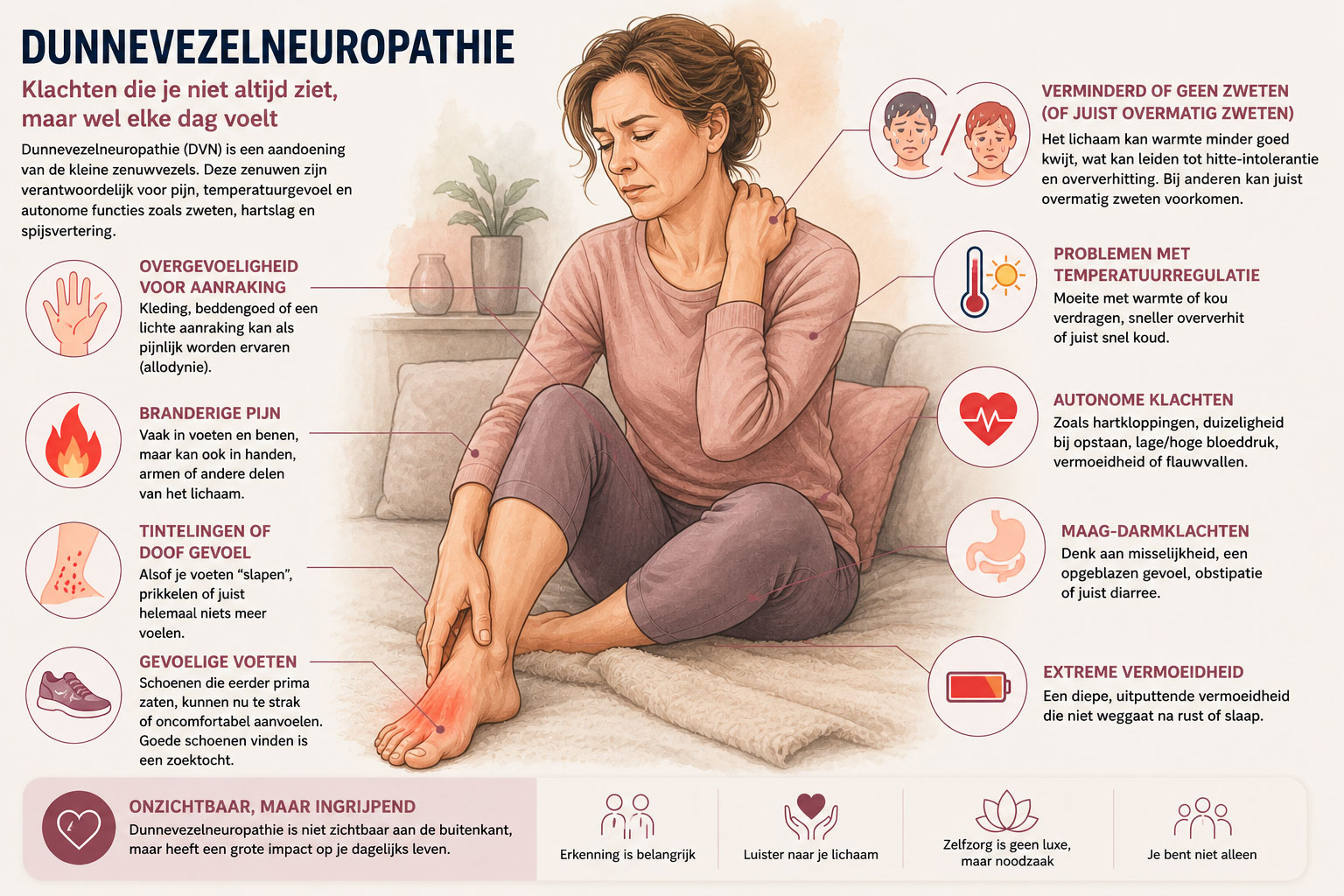 Symptomen en ervaring dunnevezelneuropathie