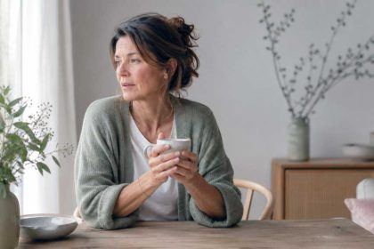 Ja zeggen, voordat je eigenlijk zelf weet wat je wilt. Vrouw zit aan tafel hieraan te denken.